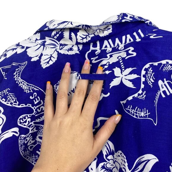 CounterParts Hawaiian Blue Floral Short Sleeve Top Size Large - Picture 8 of 9